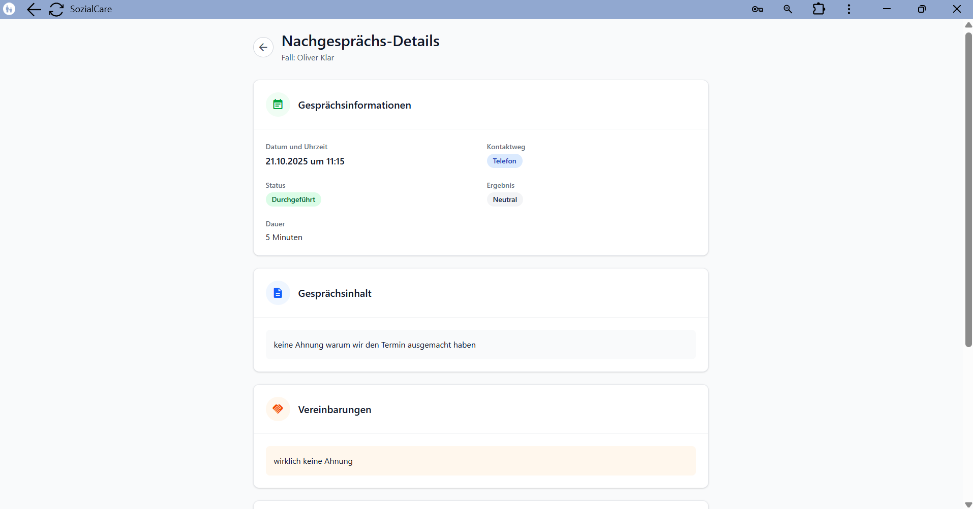 Nachgespräche und Folgetermine erfassen und verwalten